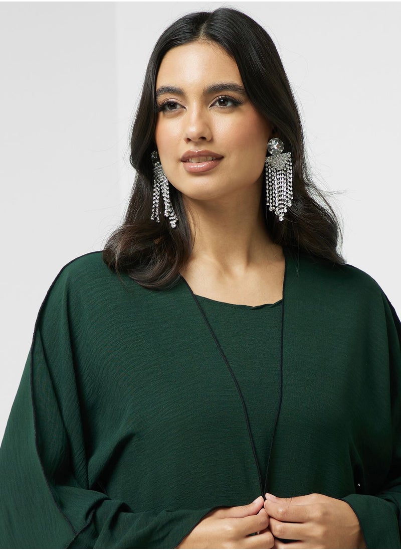 hayas closet - Flared Sleeve Open Abaya - Image 1