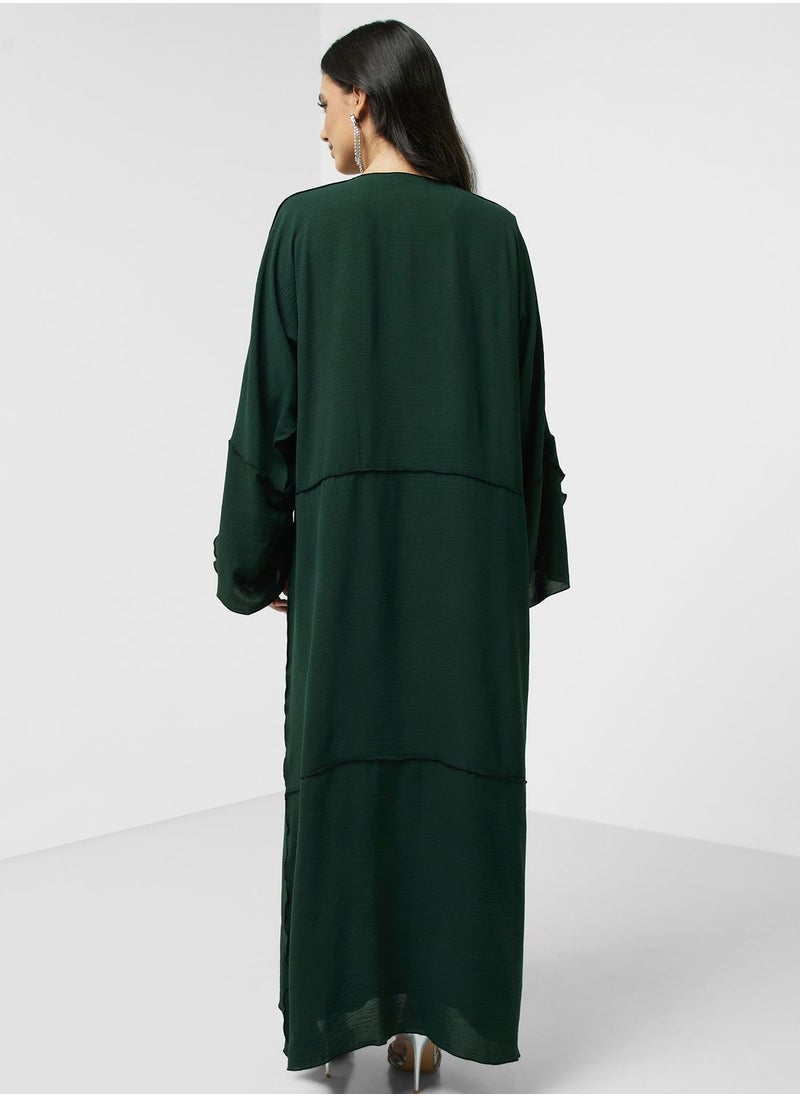 hayas closet - Flared Sleeve Open Abaya - Image 1