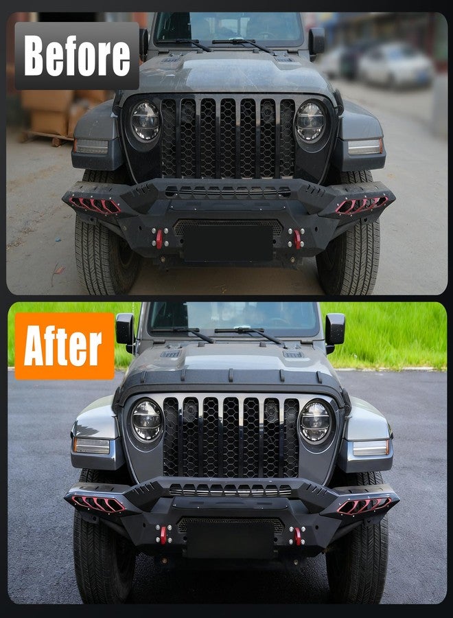 Tecbaba Black TPE Hood Deflector for 2020-2026 Jeep Gladiator JT & 2018-2026 Wrangler JL Front Hood Guard - Image 2