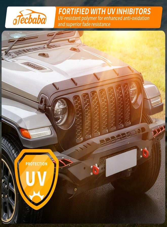 Tecbaba Black TPE Hood Deflector for 2020-2026 Jeep Gladiator JT & 2018-2026 Wrangler JL Front Hood Guard - Image 4