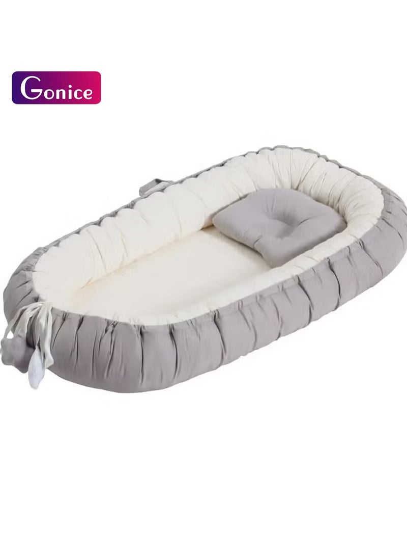 Gonice Baby Recliner for Newborns - Portable Crib Bed for Co-Sleeping - Comfortable Recliner Cushion and Snuggle Nest with Pillow - Baby Boys & Girls (0-12 months) - Image 1
