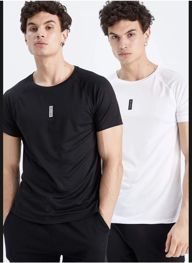 DeFacto 2 Pack Slim Fit Crew Neck Short Sleeve T-Shirt