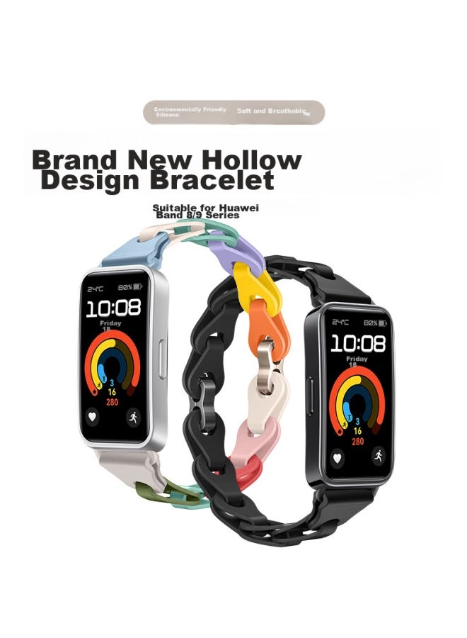 Bing Hong Binghong Compatible With Huawei Band 10 Strap, Bracelet For Huawei Band 9, Women's Strap For Huawei Band 8, Silicone Strap For Huawei Band 8/9/10 Nfc, Wristband For Men - Starlight Color - Image 5