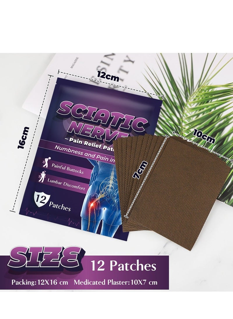 Generic 2 PACK Sciatica Patch,Sciatic Nerve Pain Patch, Sciatic Nerve Pain Reducing Patch Elastic Fabric Multifuntcional Release Muscle Patch for Back ock 24 Sheets  - Image 2