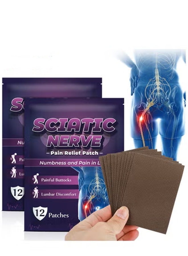 Generic 2 PACK Sciatica Patch,Sciatic Nerve Pain Patch, Sciatic Nerve Pain Reducing Patch Elastic Fabric Multifuntcional Release Muscle Patch for Back ock 24 Sheets  - Image 1