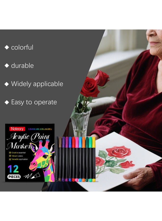 Noteory Paint Markers, Vibrant Colors, Durable Coverage, Hand-drawing, Cap-off Drawing, Doodle Marker Pens - Image 4