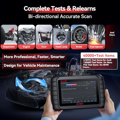 iCarsoft Bidirectional Scan Tool, CR Max OBD2 Diagnostic Scanner for All Vehicles, Full System 49 Resets+46 Extra Services, 40000+Active Tests,ECU Coding, Battery Registration, Oil Reset/ABS,CAN FD - Image 3