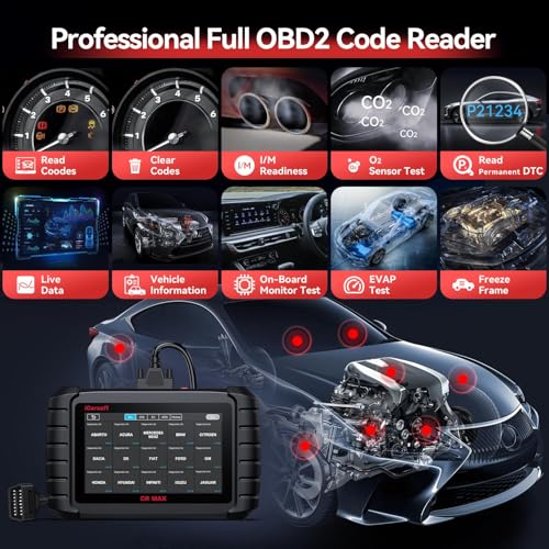 iCarsoft Bidirectional Scan Tool, CR Max OBD2 Diagnostic Scanner for All Vehicles, Full System 49 Resets+46 Extra Services, 40000+Active Tests,ECU Coding, Battery Registration, Oil Reset/ABS,CAN FD - Image 5