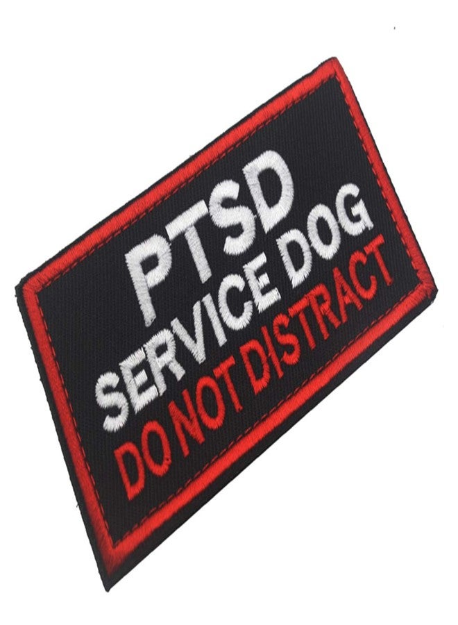 EHOPE Service Dog Patch PTSD Do Not Distract Patches Vests/Harnesses Applique Embroidered Fastener Hook & Loop Emblem(PTSD Service Dog-Black-3) - Image 4