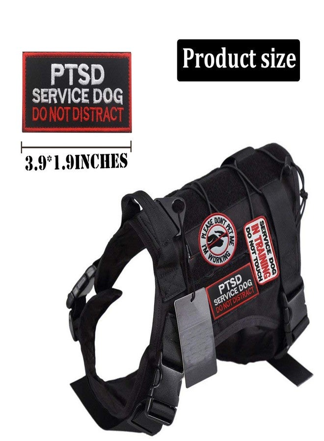 EHOPE Service Dog Patch PTSD Do Not Distract Patches Vests/Harnesses Applique Embroidered Fastener Hook & Loop Emblem(PTSD Service Dog-Black-3) - Image 2