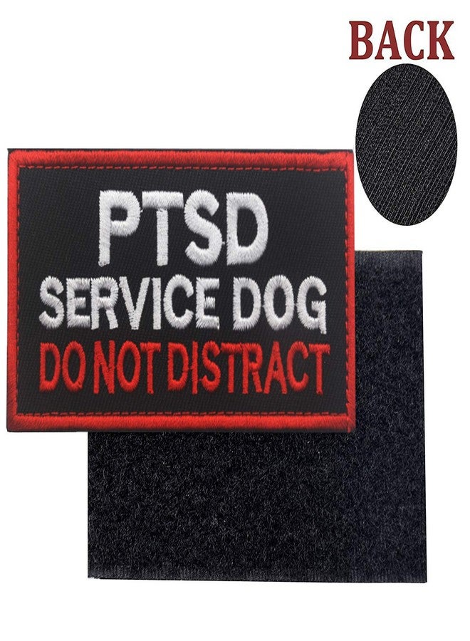 EHOPE Service Dog Patch PTSD Do Not Distract Patches Vests/Harnesses Applique Embroidered Fastener Hook & Loop Emblem(PTSD Service Dog-Black-3) - Image 3