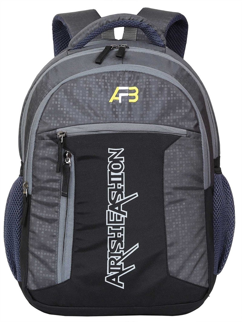 Airish, 35 Cm Laptop Backpack 35 Ltrs Large School Bag / Travel Bagpack Collage Bag (Grey), M (ARU-204) - Image 2