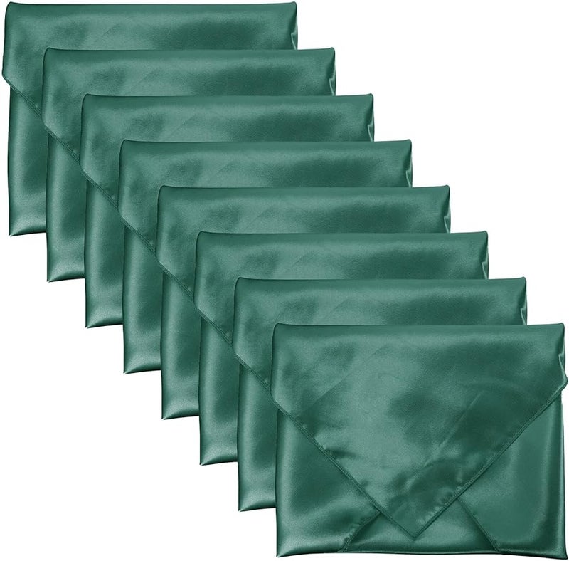 BESPORTBLE 8pcs Satin Dinner Napkins Soft Washable Reusable Green for Home Hotel Party Dining - Image 2