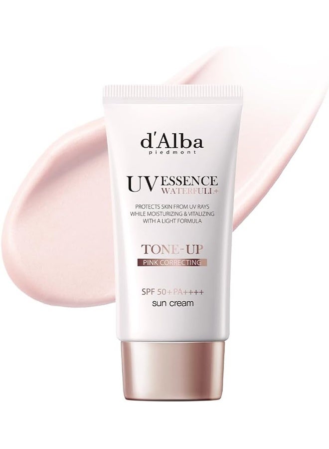 دي'ألبا d'alba Piedmont Italian White Truffle Waterfull Tone-up Sunscreen, العناية بالبشرة النباتية, مرطب ملون مع SPF 50+ PA+++, واقي شمسي لامع, استخدام لطيف وآمن لجميع أنواع البشرة - Image 1