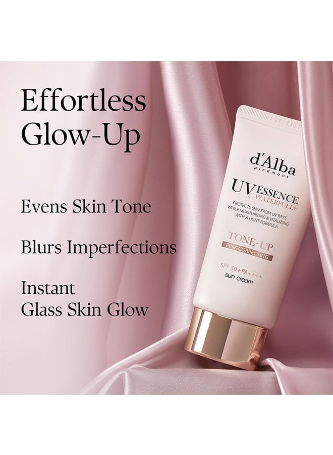 دي'ألبا d'alba Piedmont Italian White Truffle Waterfull Tone-up Sunscreen, العناية بالبشرة النباتية, مرطب ملون مع SPF 50+ PA+++, واقي شمسي لامع, استخدام لطيف وآمن لجميع أنواع البشرة - Image 3
