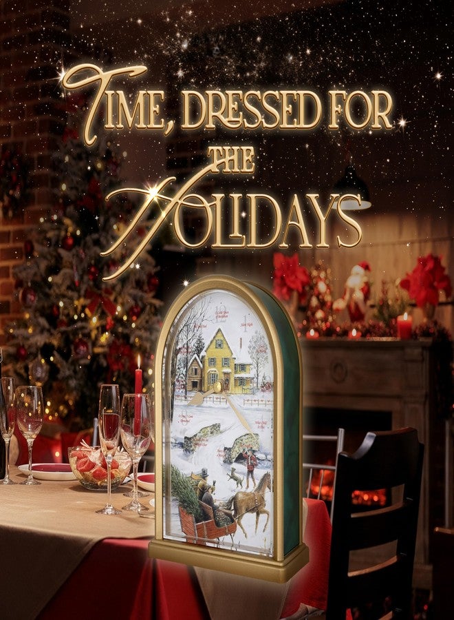 JUSTIME Luminous Peaceful Night 12 Song of Christmas Carols Table Mantel Clock Home Deco, Great for Gift (Green Marble) - Image 2