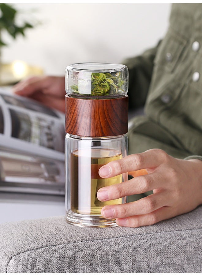 آنا كوب سفر زجاجي مزدوج الجدار مع فلتر مدمج للأغراض المحمولة - Image 4