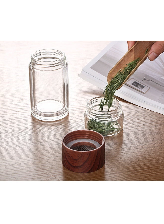 آنا كوب سفر زجاجي مزدوج الجدار مع فلتر مدمج للأغراض المحمولة - Image 3