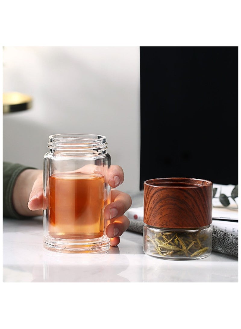 آنا كوب سفر زجاجي مزدوج الجدار مع فلتر مدمج للأغراض المحمولة - Image 5