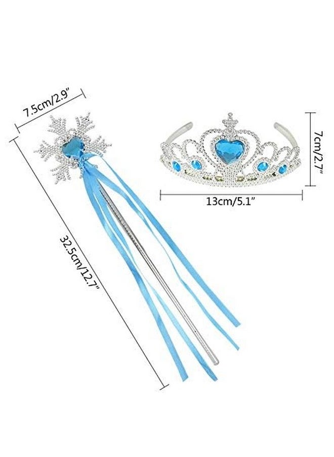 فانسي دريسويل مجموعة FancyDressWale Princess Silk Wands Tiaras and Crowns للفتيات من Gem Wand Gold Set باللون الأزرق  - Image 2