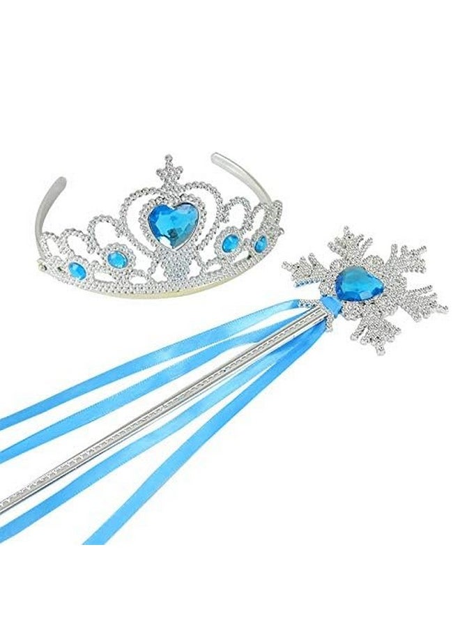 فانسي دريسويل مجموعة FancyDressWale Princess Silk Wands Tiaras and Crowns للفتيات من Gem Wand Gold Set باللون الأزرق  - Image 3