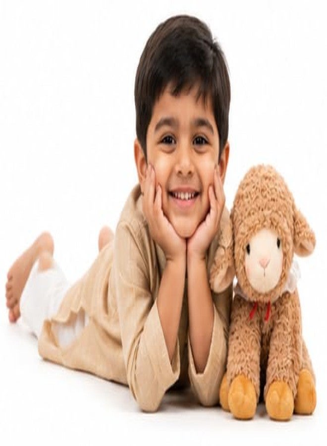Cuddles Soft Lamb Plush Toy, Cuddly Stuffed Animal with Lace Collar, Winter Lamb Design, Beige and Brown Size 35 Cm Pack of 1 (Cream) - Image 5