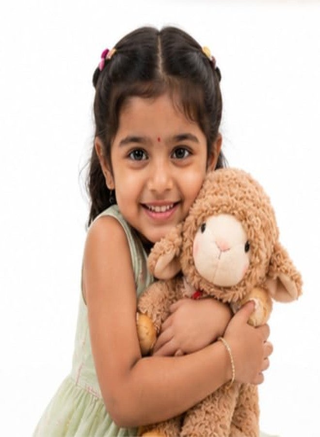 Cuddles Soft Lamb Plush Toy, Cuddly Stuffed Animal with Lace Collar, Winter Lamb Design, Beige and Brown Size 35 Cm Pack of 1 (Cream) - Image 3
