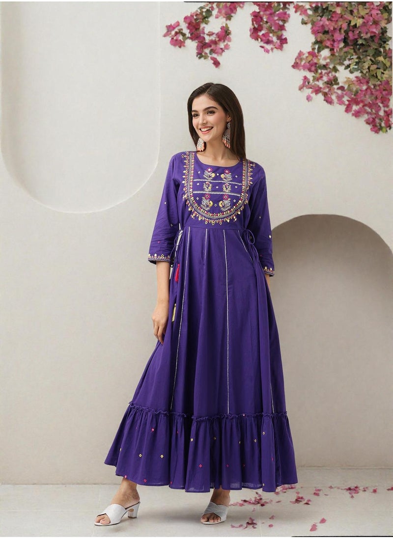ISHIN Embroidered A-Line Dress  - Image 5