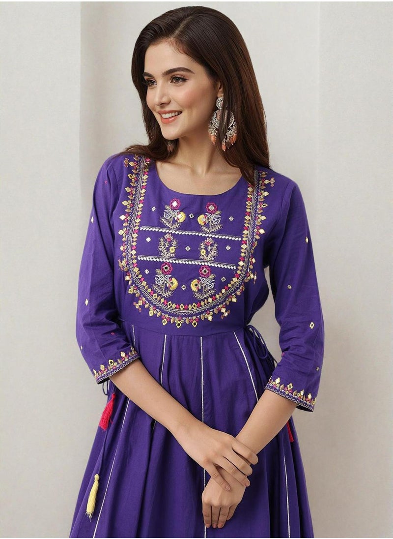 ISHIN Embroidered A-Line Dress  - Image 3