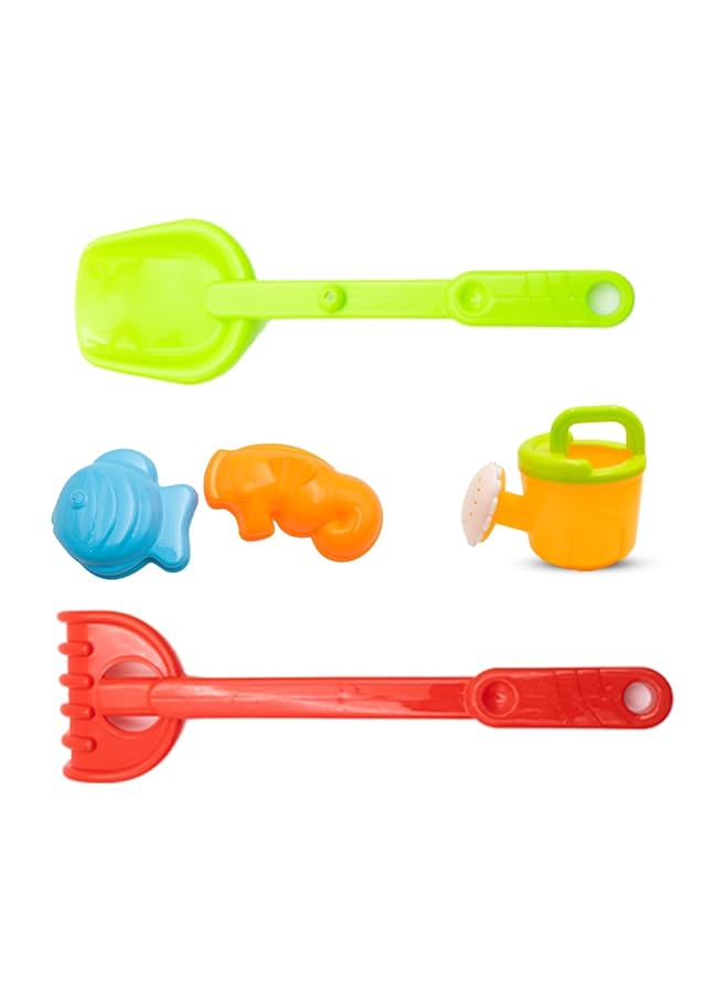 IToys Kids Wheelbarrow Beach Toy Set 51.5 X 21.5 X 18 Cm Yellow And Red Beach Tools - Image 2