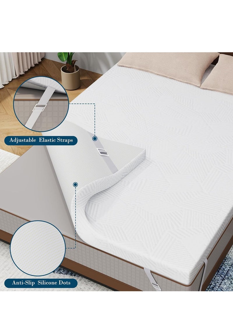 The Home Mart Home Mart 3-Inch Twin Gel Infused Memory Foam Mattress Topper, Cooling Bed Topper with Removable Cover, Soft & Pain Relief, Breathable, CertiPUR-US & Oeko-Tex Certified, 90x200 - Image 3