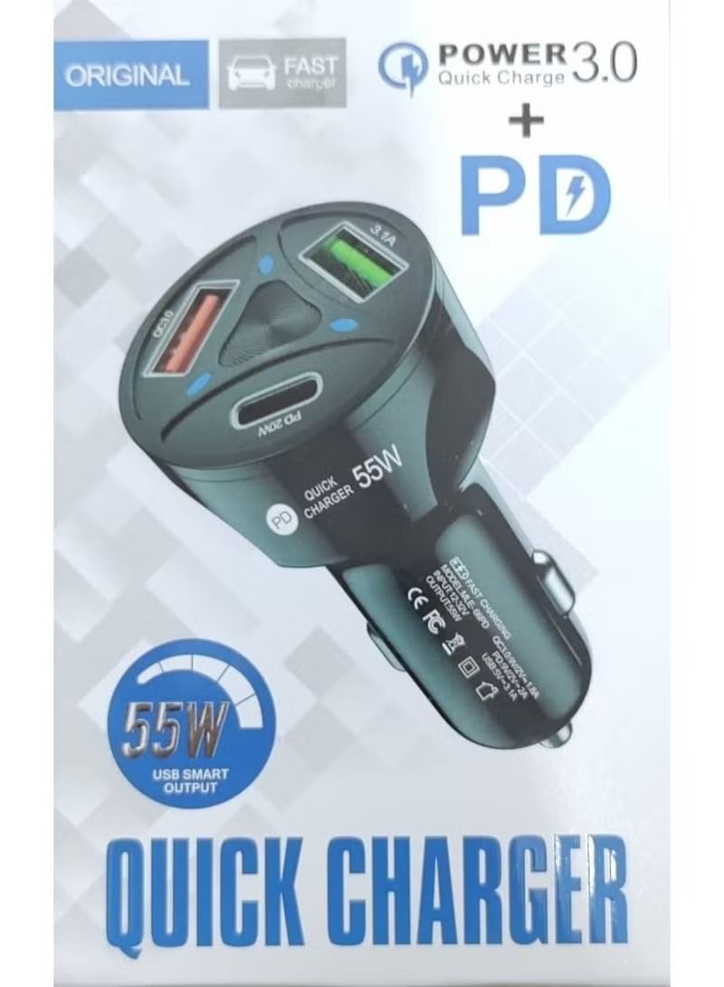 HuHa Fast USB Car Charger 3 Port USB Adapter QC 3.0 and PD Fast Charging Car Plug for iPhone 14 Pro Max/14/14 Pro/13 Pro Max/12 Pro/11 Pro Max, Galaxy S22 S21, OnePlus, Xiaomi & More - Image 2