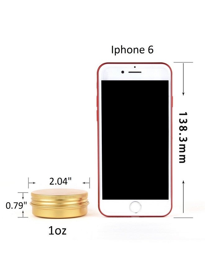 LIYAR Aluminum Metal Tins 1 Ounce 48 Pack Round Tin Containers Storage Tins Metal Jars Empty Lip Balm Containers Small Containers with lids,Gold - Image 2