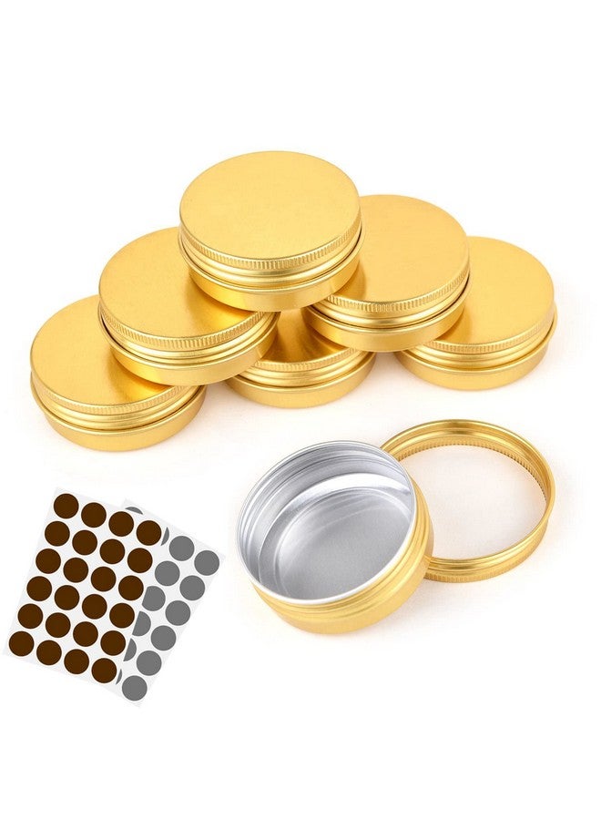 LIYAR Aluminum Metal Tins 1 Ounce 48 Pack Round Tin Containers Storage Tins Metal Jars Empty Lip Balm Containers Small Containers with lids,Gold - Image 1