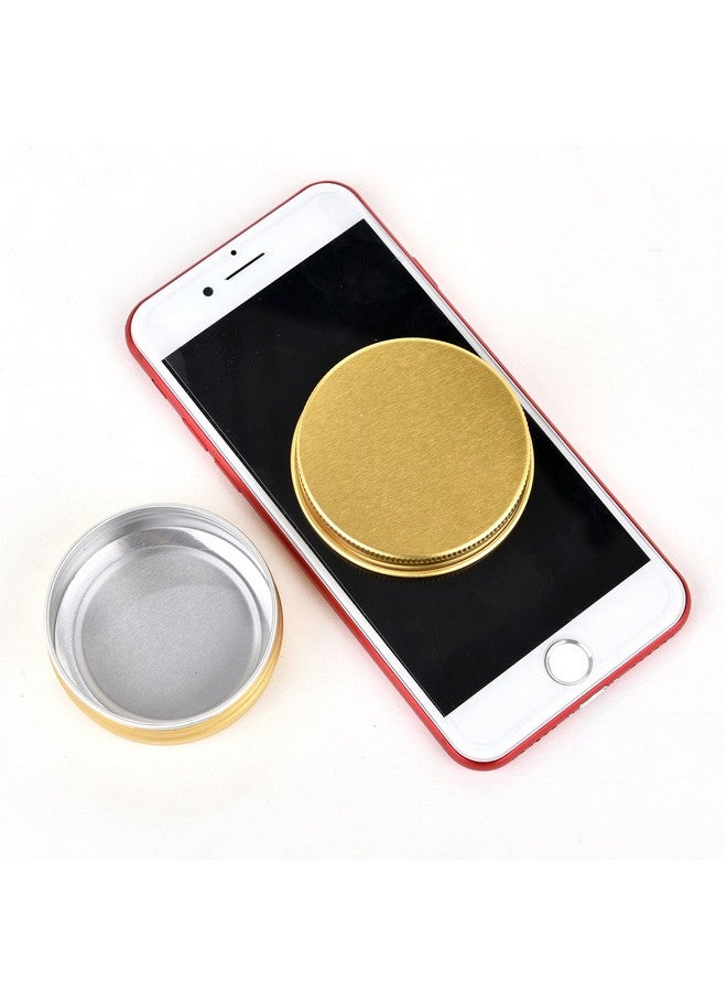 LIYAR Aluminum Metal Tins 1 Ounce 48 Pack Round Tin Containers Storage Tins Metal Jars Empty Lip Balm Containers Small Containers with lids,Gold - Image 5