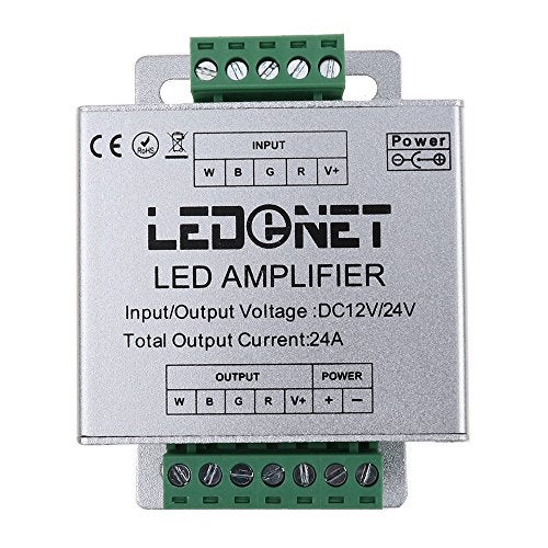LEDENET 4CH Channels Amplifier 24A 12V/24V Data Signal Repeater Circuit Aluminum Shell for RGBW LED Lights Strip LED Module Strip Lights - Image 2