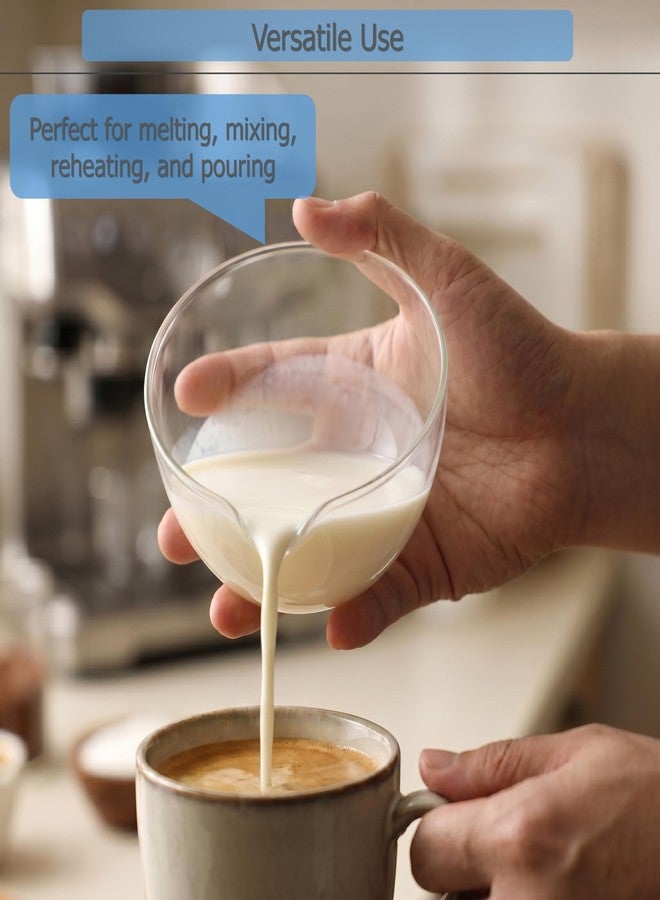 EIKS Glass Bowls with Spout for Mixing and Serving Sauce Jam Salad Coffee Milk Cooking Baking (300ml * 2) - Image 3