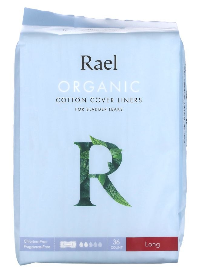 Organic Cotton Cover Liners Long 36 Count