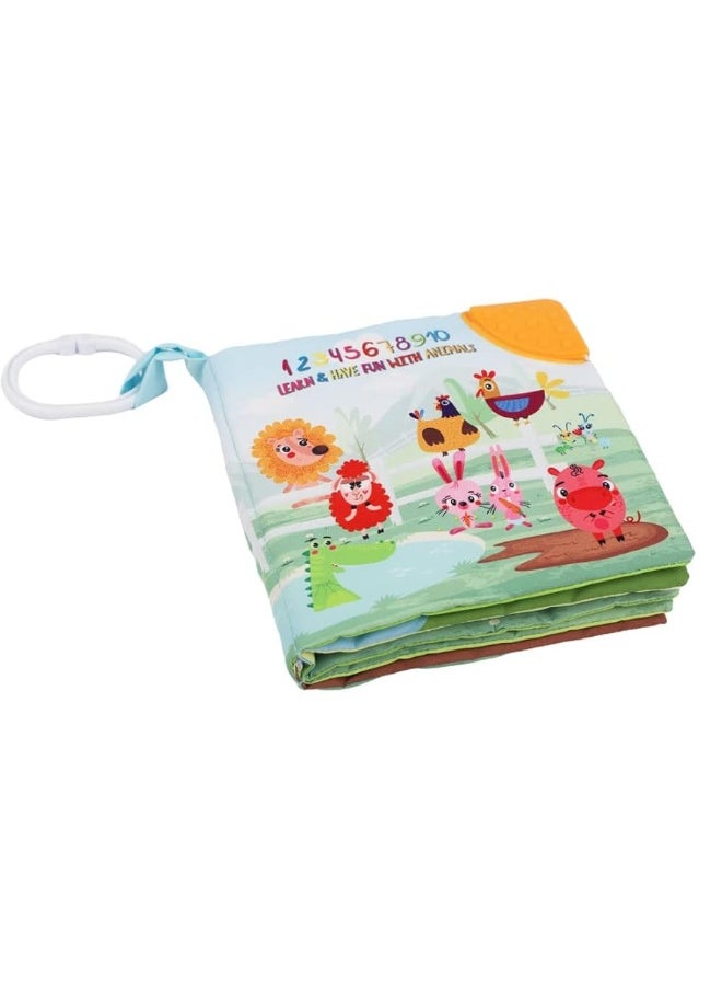 Bebe Mondo - Soft Cloth Crinkle Baby Books 0-6 Months Baby Toys 6 to 12 Months Touch Feel Books for Babies Infants Toddlers 1 Year Old, Baby Boy Girl Shower Gifts Ages 1-3 Early Education Farm Toy Teether - Image 1