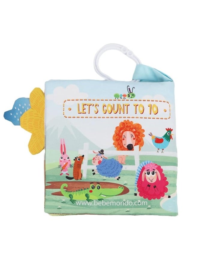 Bebe Mondo - Soft Cloth Crinkle Baby Books 0-6 Months Baby Toys 6 to 12 Months Touch Feel Books for Babies Infants Toddlers 1 Year Old, Baby Boy Girl Shower Gifts Ages 1-3 Early Education Farm Toy Teether - Image 1