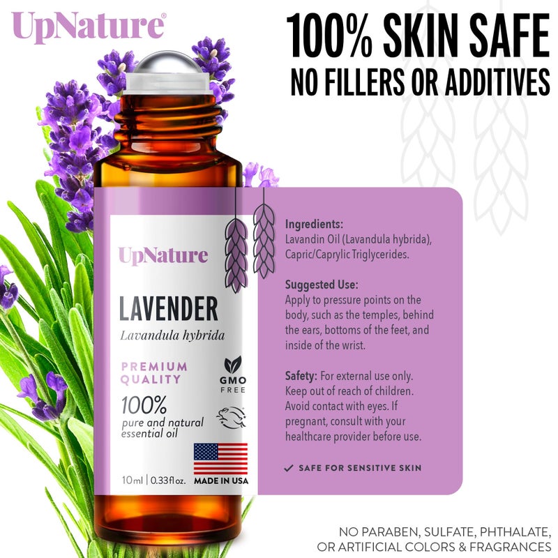UpNature Lavender Essential Oil Pure Roll On - 100% Natural Lavender Oil for Skin - Image 3