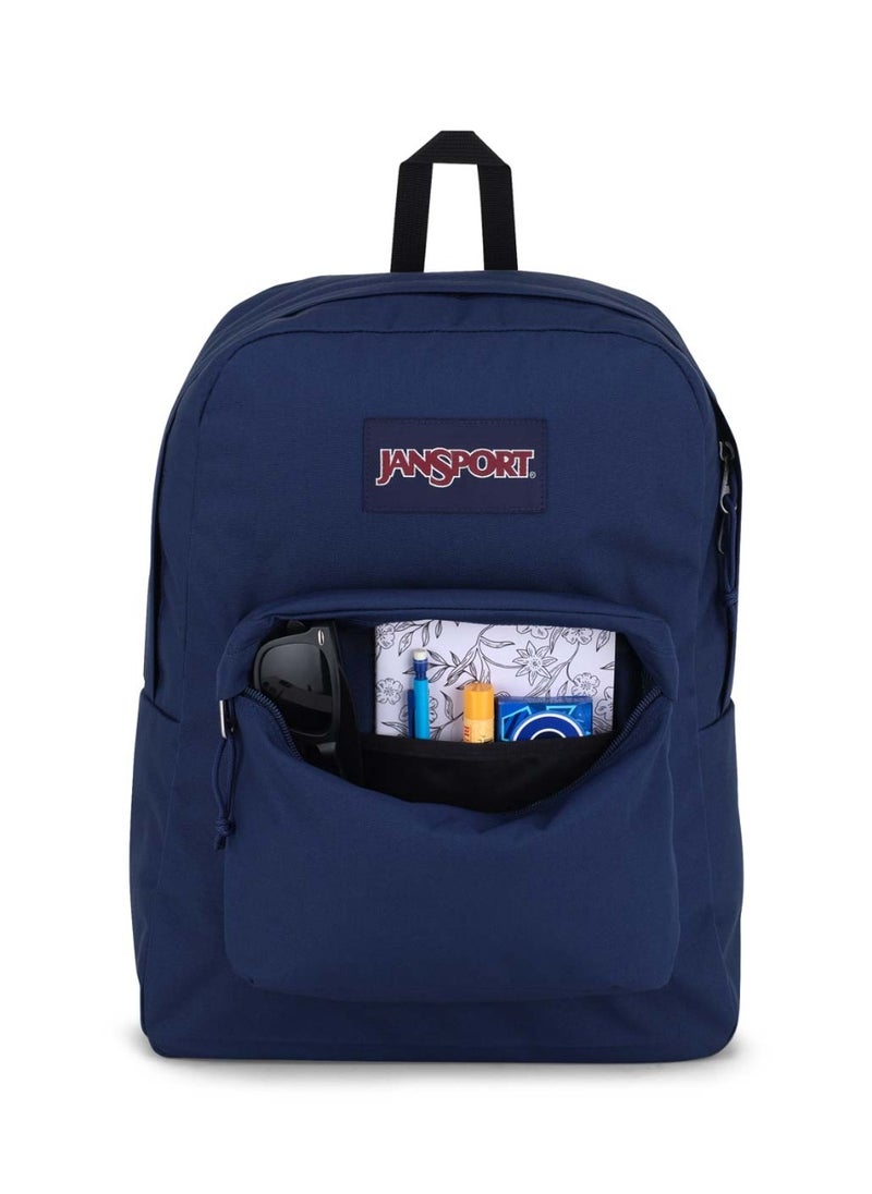 JANSPORT SuperBreak One Backpack With Padded Shoulders, Water Bottle Pocket, 26L, 0.35 kg - Navy  - Image 3