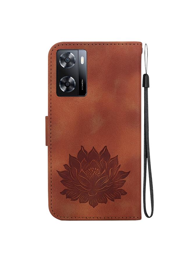 S-TOP Case For OPPO A57 5G / A57 4G / A57s / A57e Lotus Embossed Leather Phone Case - Image 3