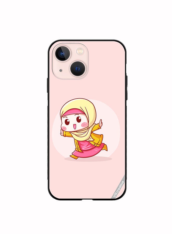 VR CREATIVE Protective Case Cover For Apple iPhone 14 Cute Lady In Hijab Design Multicolour - Image 1