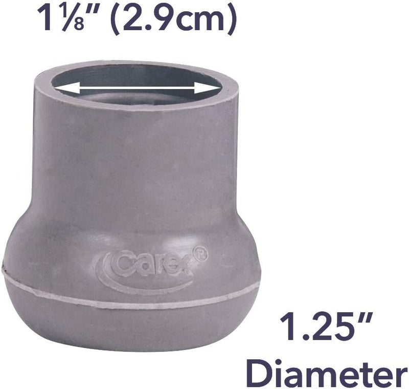 Carex Durable Walker and Bath Bench Tips - Gray Rubber Glide Tips for 1 1/8-Inch Tubing - Image 3
