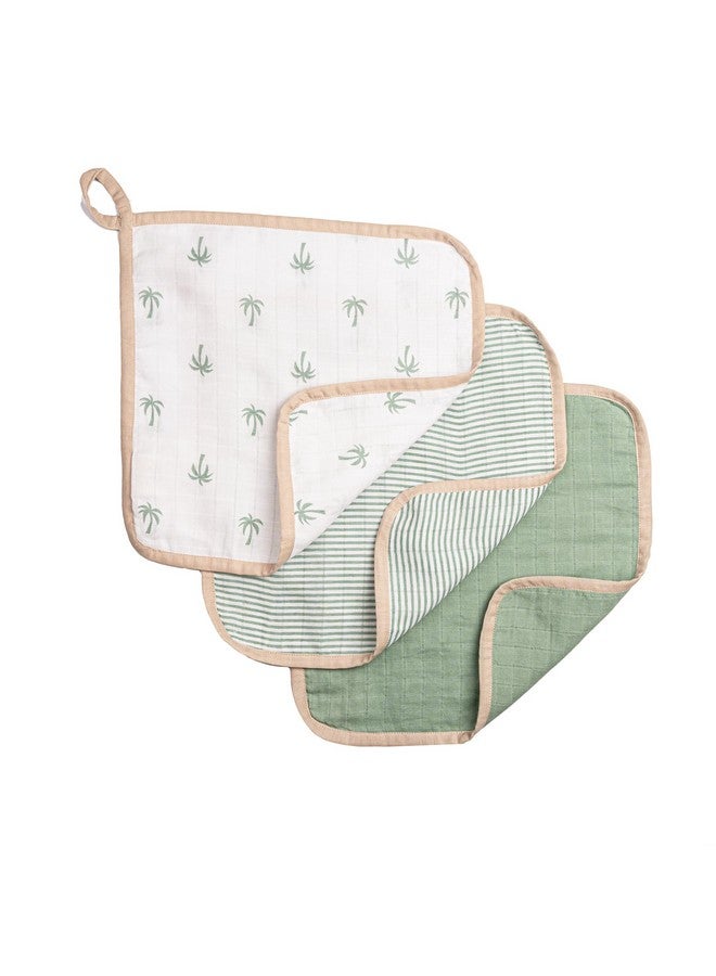 ماسيلو منشفة أطفال من الشاش العضوي بنسبة 100%/قابلة لإعادة الاستخدام، ماصة وناعمة للغاية/عبوة متعددة للرضع والأطفال الصغار/عبوة من 3 قطع - بالم - Image 3