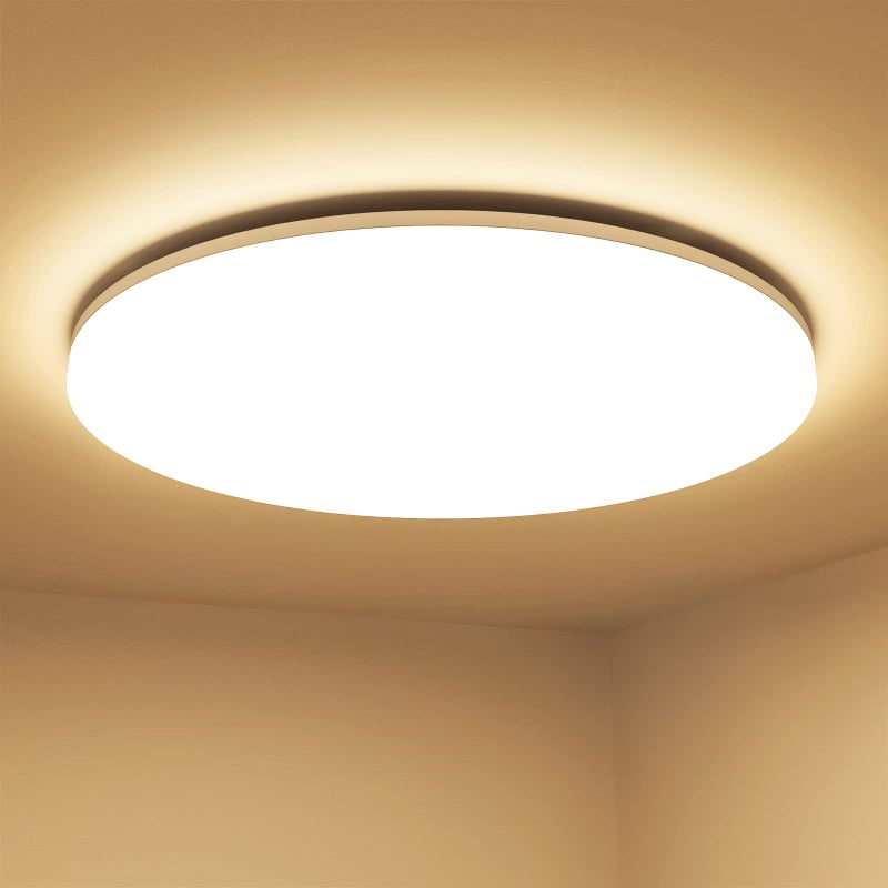 Lepro (Warm White, o33cm, 24 watt) - LE 24W LED Ceiling Light, Waterproof IP54, 2 x 100W Incandescent Bulb Equivalent, Flush Mount Lighting for Bathroom, Bedroom, Kitchen, Hallway and More - Image 1