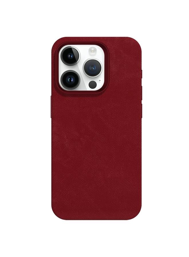 S-TOP Case For iPhone 14 Pro Skin Feel Denim Leather MagSafe Phone Case - Image 2