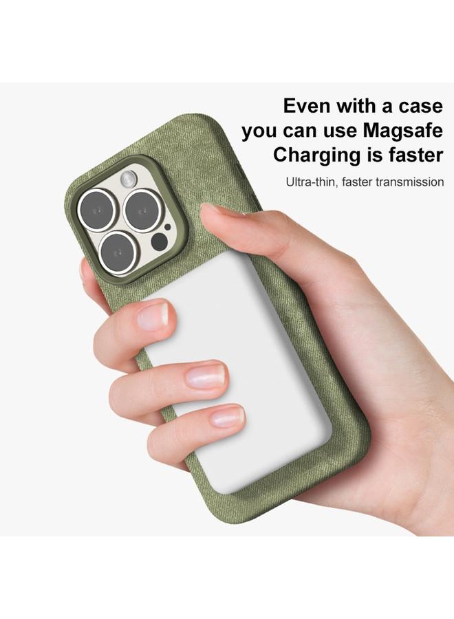 S-TOP Case For iPhone 14 Pro Skin Feel Denim Leather MagSafe Phone Case - Image 4