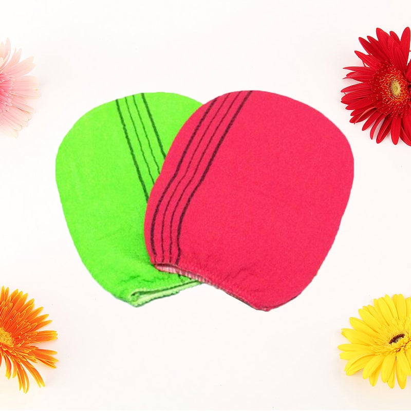 4 pcs Bathing Gloves Rubbing Gloves Exfoliating Gloves Shower Bath Towels Rayon Exfoliating Bath Gloves (Random Color) - Image 4